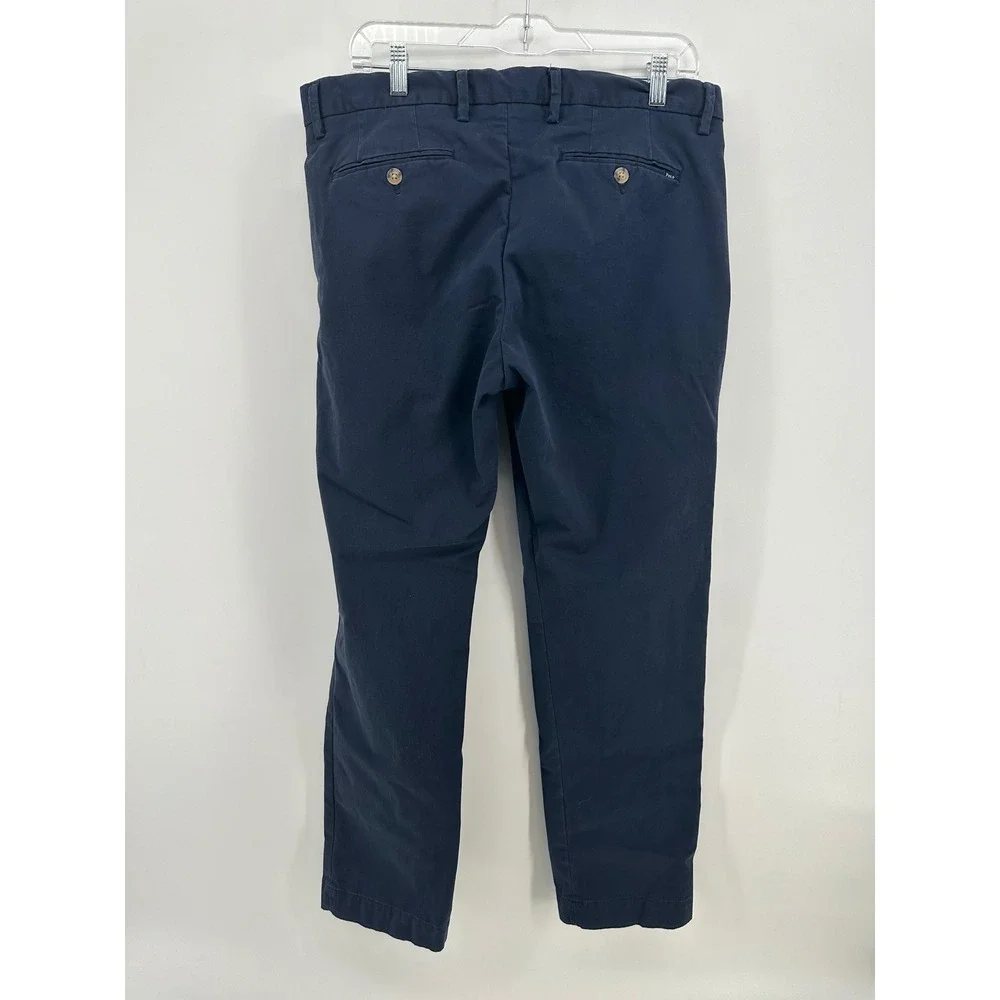 Polo Ralph Lauren Mens Navy Blue Stretch Straight Fit Chino Pants 33x32